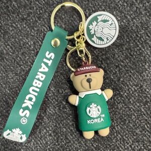 Starbucks Green Bear Keychain with Gold Hardwares NMOT